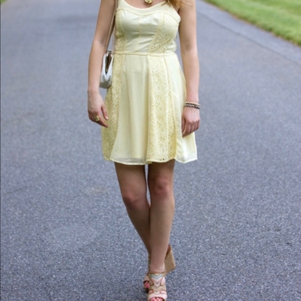 Yellow halter summer dress
